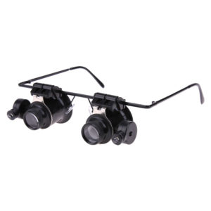 Glasses-type-watch-repair-magnifier-with-led-light-multiple-20x