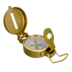 Metal case liquid filled lensatic compass