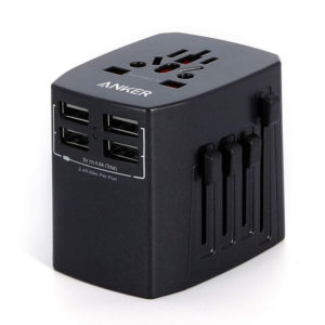 anker universal travel adapter with 4 USB ports