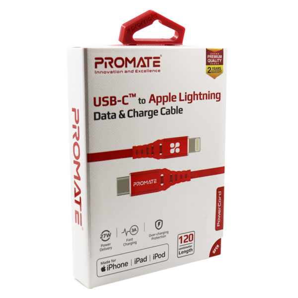 PROMATE POWER CORD USB C TO APPLE LIGHTNING USB CABLE 1.2 Meter -7035