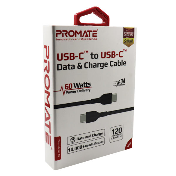 PROMATE POWERBEAM CC USB C TO USB C 3.0A USB CABLE 1.2 Meter -7039