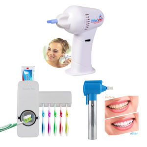 Wax Vac Ear Cleaner And CLE Luma Smile Teeth Whitner And Polish With Toothpaste Dispenser-0