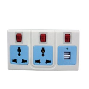 Newstar 3 Pin With 2 Way Socket With 2 Usb