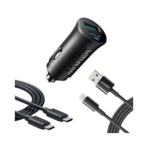 Anker Ultra-Compact Car Charger 30w 2 Ports 2 Cables B2741H11